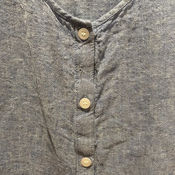 Caslon Blue Button Down Tie Top - Picture 3 of 6